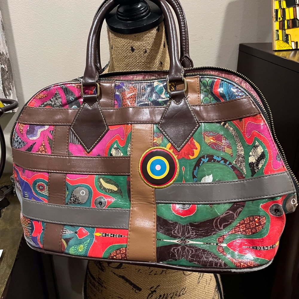 Desiqual bowler style purse, abstract design
